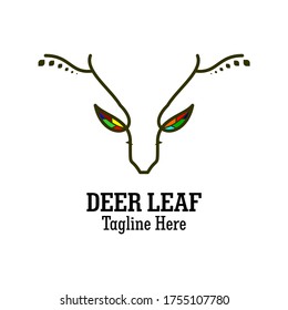 Deer Leaf Illustration Company Logo Vector