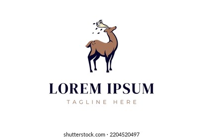 Deer Leaf Logo Design Template
