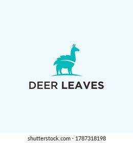 Deer leaf logo vector silhouette icon