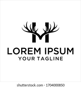 deer letter H vector logo graphic modern abstract