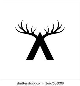 deer letter a vector logo graphic modern abstract