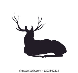 deer lies, silhouette, vector, white background