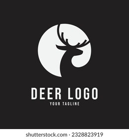 deer line art design logo illustration icon