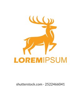 Deer line art design logo