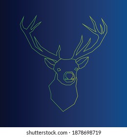 Deer line art with horn