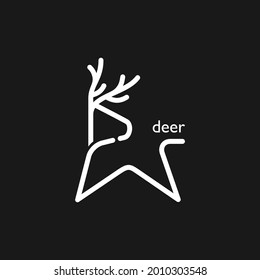 Deer Line Art icon. Logo design. Vector Illustration.