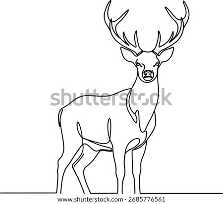 Deer line art icon vector illustration