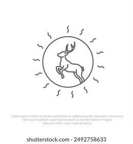 Deer line art logo design template editable vector eps