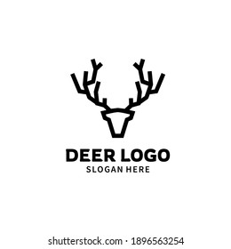 Diseño del logotipo del venado Estilo monolítico sencillo