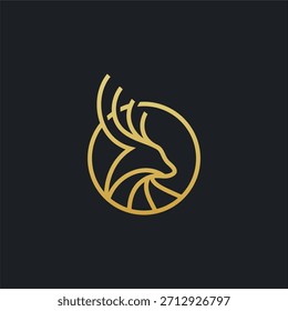 PLANTILLA DE LOGOTIPO DEER LINE ART