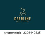 deer line art logo vector icon illustration