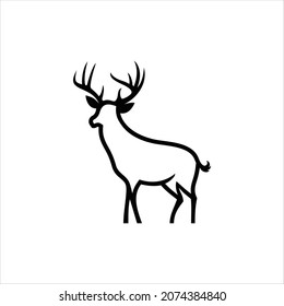 DEER LINE ART LOGO VECTOR TEMPLATE