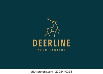 deer line art logo vector icon illustration