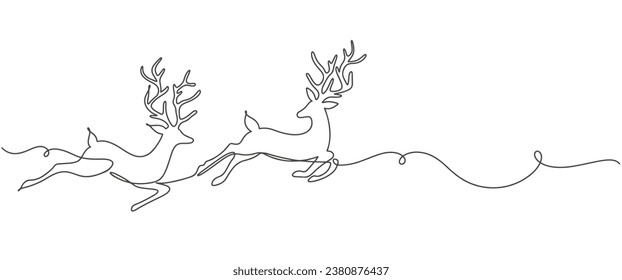 Deer line art style vector illustration