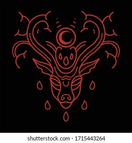 deer line art vector design