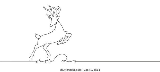 Deer line art vector illustration