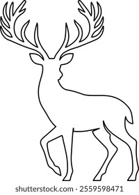 Deer Line Art Vector Illustration Design - Elegant and Minimalist Wildlife Artwork for Nature Lovers.