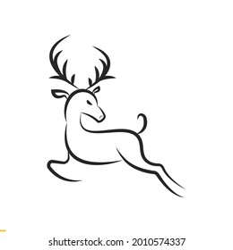 Deer Line Art Vector Logo Design for Business and Company