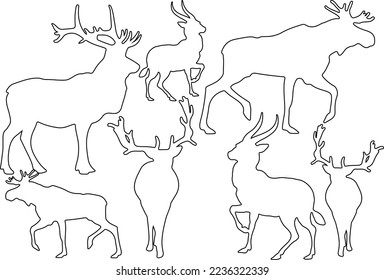 Deer line art vector for websites, graphics related artwork