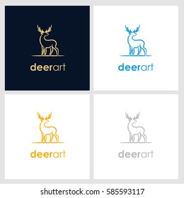 deer line company logo. wild animal logo with minimalist concept
