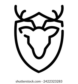 deer Line Icon Background White