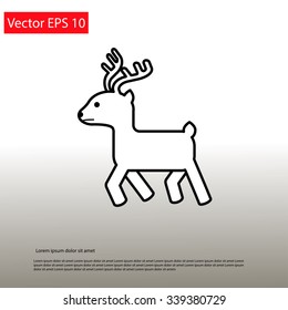 Deer line icon. Element for Christmas design