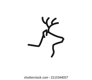 Deer line icon. High quality outline symbol for web design or mobile app. Thin line sign for design logo. Color outline pictogram on white background