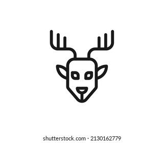Deer line icon. High quality outline symbol for web design or mobile app. Thin line sign for design logo. Color outline pictogram on white background
