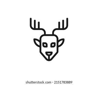 Deer line icon. High quality outline symbol for web design or mobile app. Thin line sign for design logo. Color outline pictogram on white background