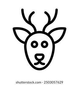 Gráfico de Vector de ilustración de icono de línea de ciervo. Gráfico simple del Vector de la ilustración del elemento, conveniente para el App, los Sitios web, y las presentaciones aisladas en el fondo blanco
