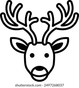 A deer in line icon style