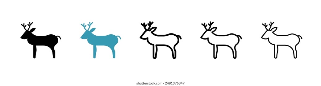 Deer line icon vector set.