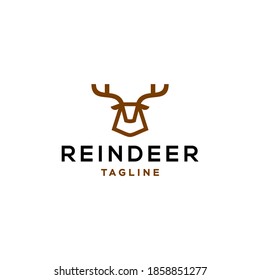 deer line logo icon vector design, geometric buck with stag simple logo