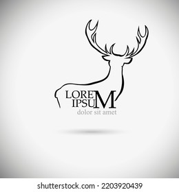 Deer line logo. Vector illustration