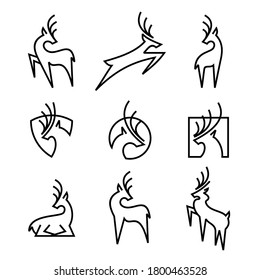 Deer Line Set Minimalist Logo