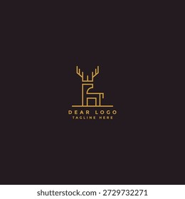 Ciervos Con Plantilla De Diseño De Iconos De Logotipo De Estilo De Línea. Elegante, moderno, lujoso Vector