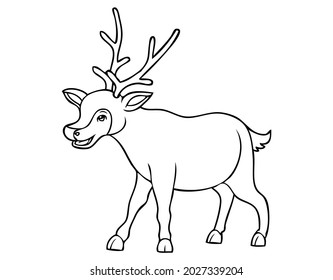 deer line vector illustration,isolated on white background,top view