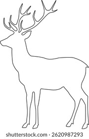 deer liner vector art Silhouette, drawing a deer, 