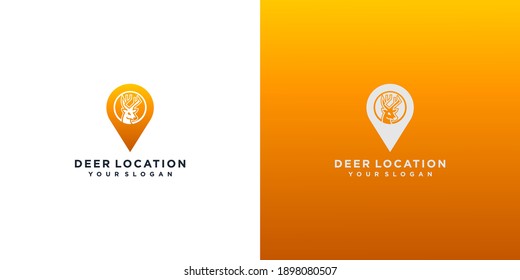 deer location logo design vector