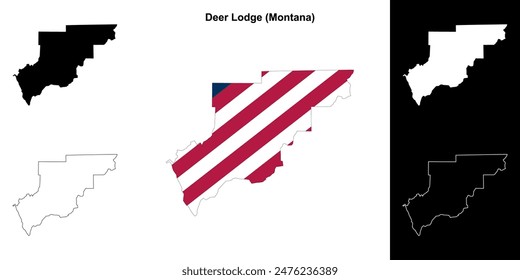 Deer Lodge County (Montana) outline map set