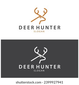 deer logo  adventur  hunt  vintage  wild  simple logo  vektor design