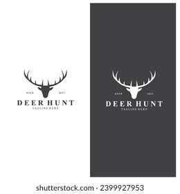 deer logo  adventur  hunt  vintage  wild  simple logo  vektor design