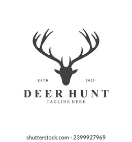 deer logo  adventur  hunt  vintage  wild  simple logo  vektor design