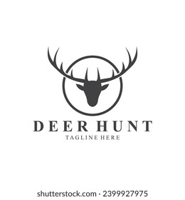 deer logo  adventur  hunt  vintage  wild  simple logo  vektor design