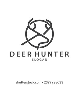 deer logo  adventur  hunt  vintage  wild  simple logo  vektor design