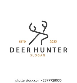 deer logo  adventur  hunt  vintage  wild  simple logo  vektor design