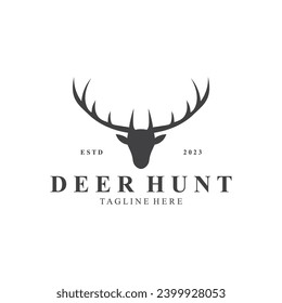 deer logo  adventur  hunt  vintage  wild  simple logo  vektor design