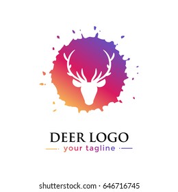 DEER LOGO. animal logo with gradation concept