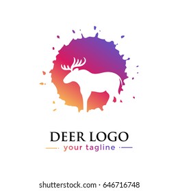 DEER LOGO. animal logo with gradation concept