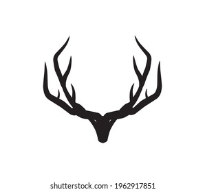 deer logo animal horn and mammal design and graphic vector